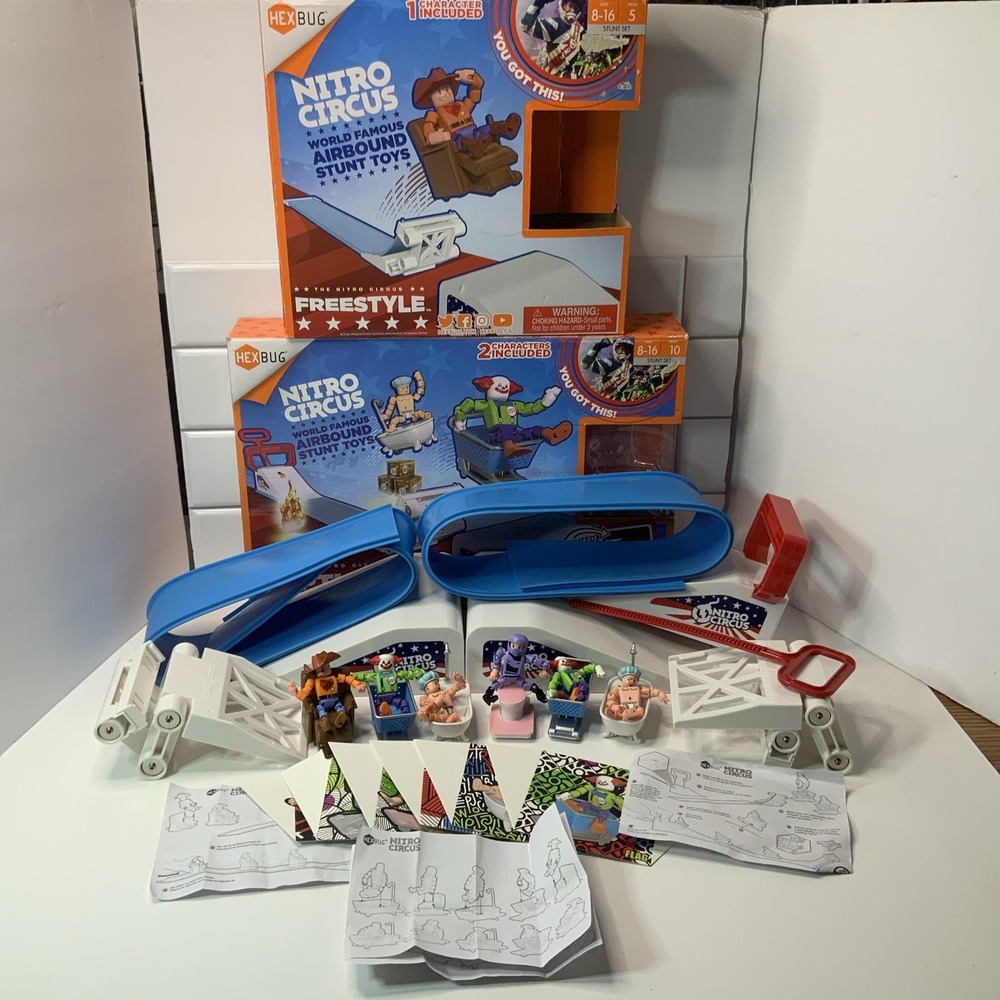 HEXBUG Nitro Circus‎ Freestyle & Capture It Stunt Toy Set Bundle with Characters